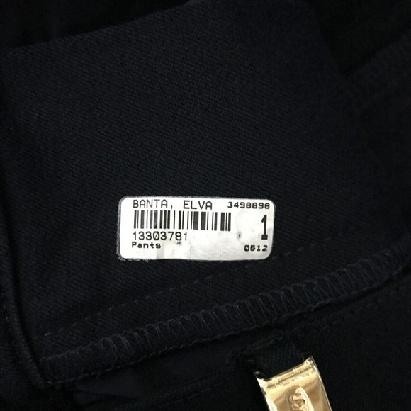 St. John Sport Pants Womens 4 Black Straight Leg Gold Hardware Made in USA Logo - Picture 4 of 9